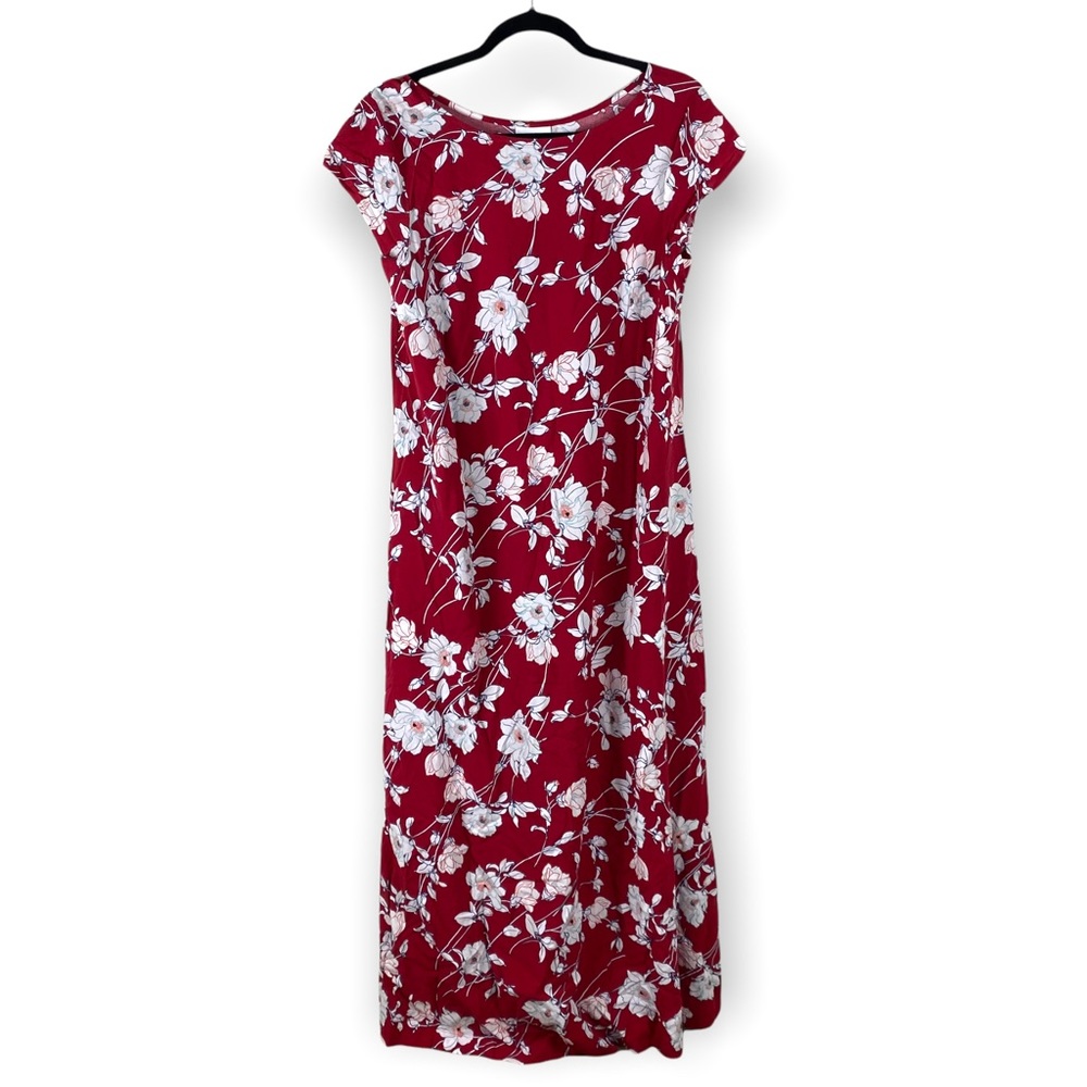 J. JILL | Red and White Floral Maxi Dress